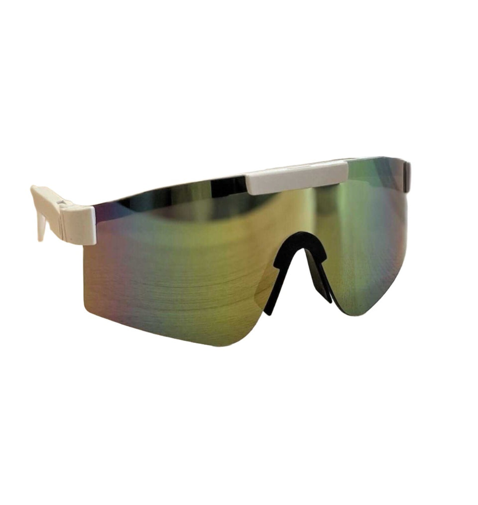 Novelty Retro Sunglasses (Orange Rainbow/White)
